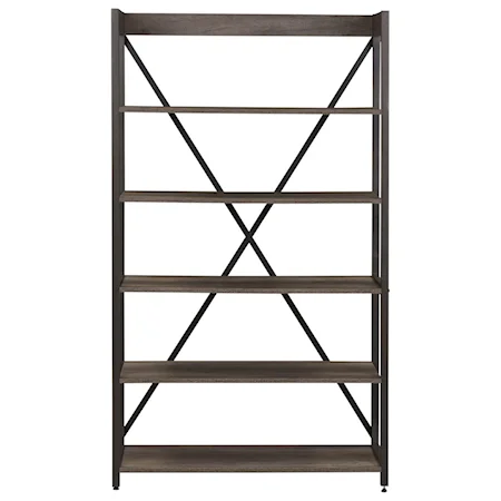 Contemporary Open Bookcase with X-Back
